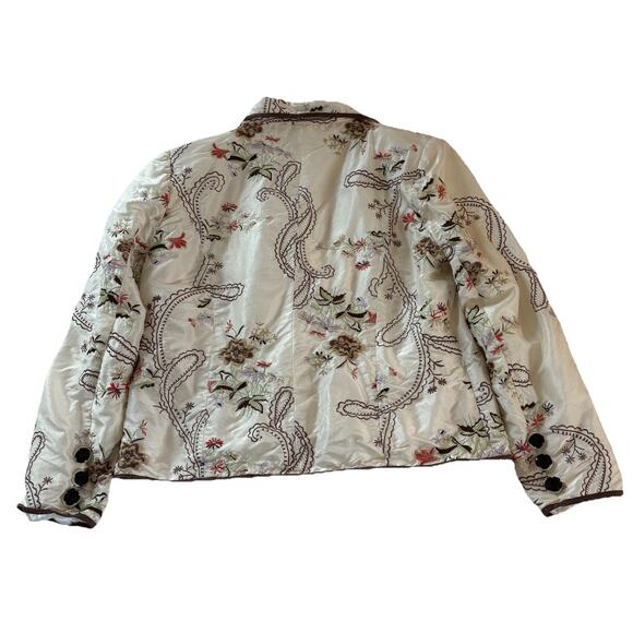 Keke Collection Women’s Jacket Coat Sz Large Floral Paisley Embroidery Accents - Picture 6 of 16
